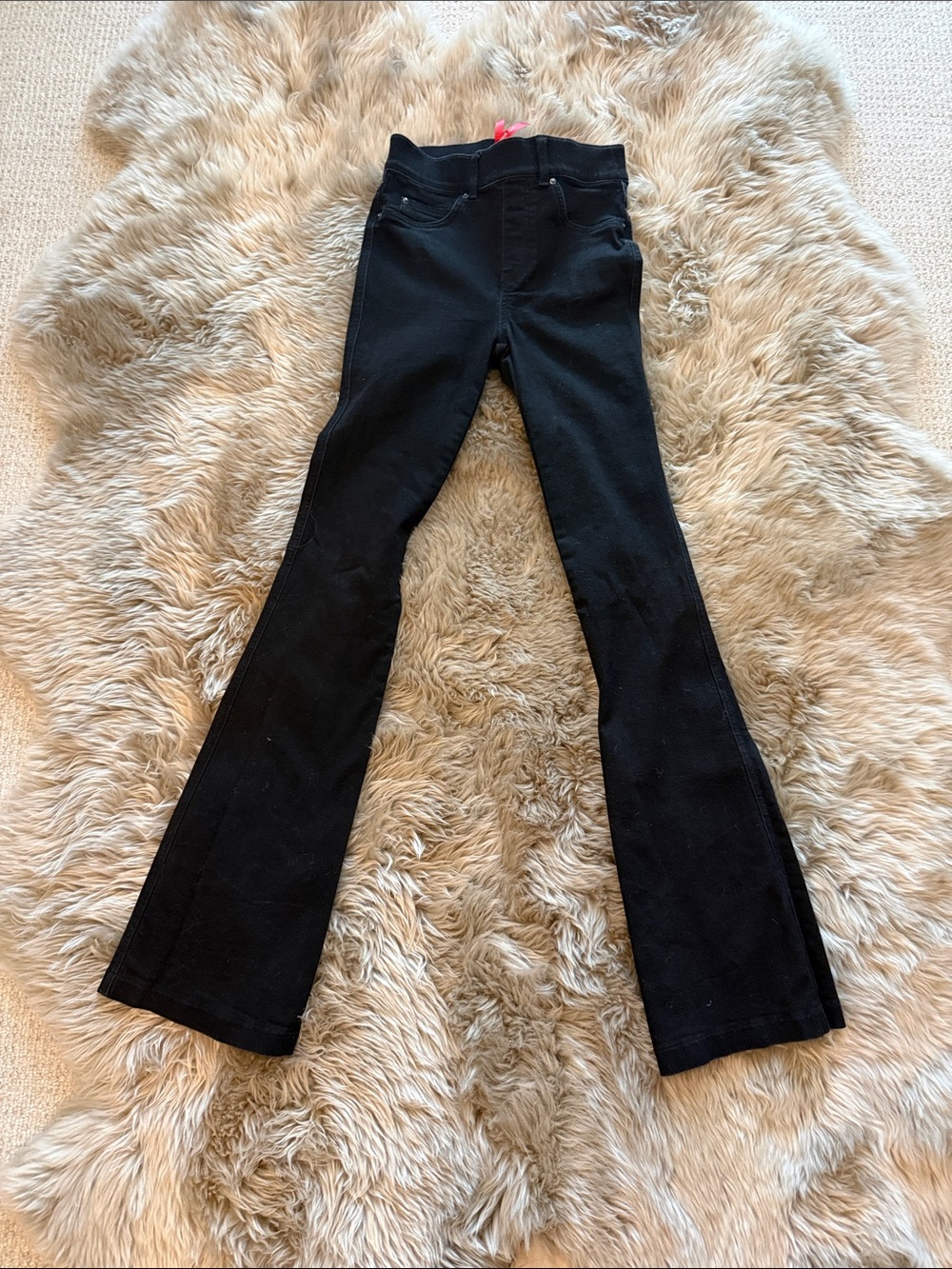 SPANX Black Flared Wide-Leg Jeans